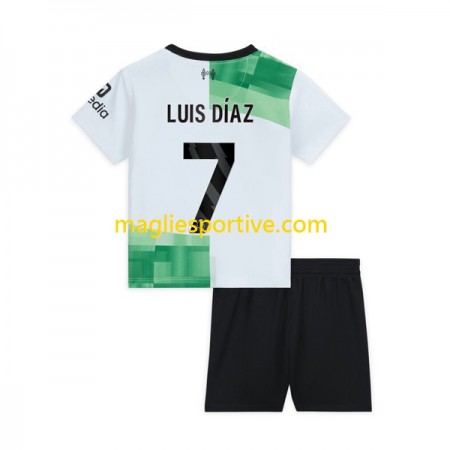 Completo Calcio Liverpool Luis Diaz 7 Bambino Divisa Trasferta 2023-2024
